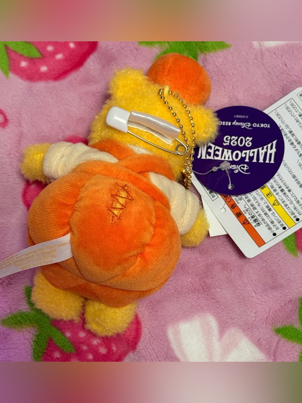 Tokyo Disney Resort Halloween Winnie the Pooh Pumpkin Plush Keychain Japan - Picture 6 of 8